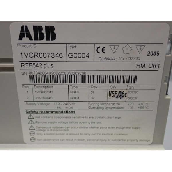 ABB 1VCR007346TYPEG0004