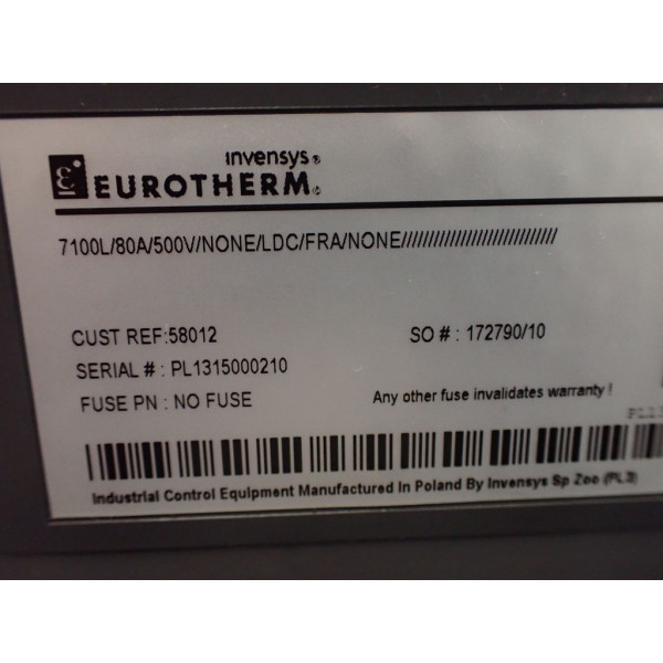 EUROTHERM 7100L/80A/500V/NONE/LDC/FRA/NONE
