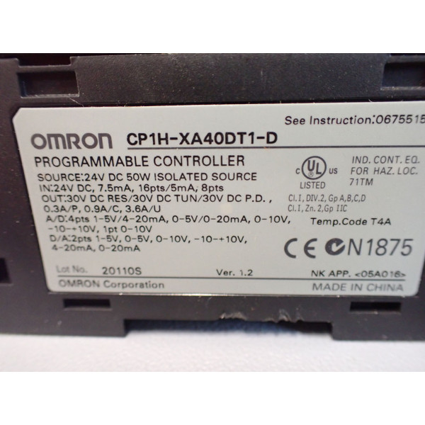 OMRON CP1H-XA40DT1-D