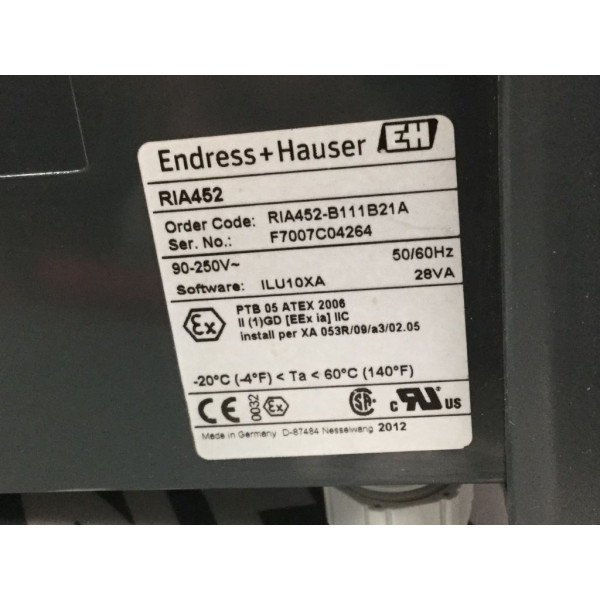 ENDRESS HAUSER  RIA452-B111B21A