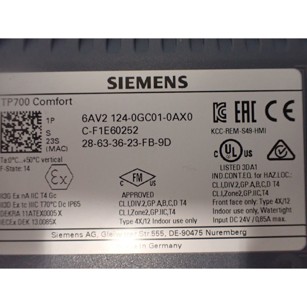 SIEMENS 6AV2124-0GC01-0AX0