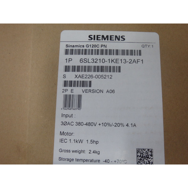 SIEMENS 6SL3210-1KE13-2AF1