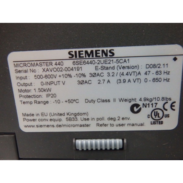 SIEMENS 6SE6440-2UE21-5CA1