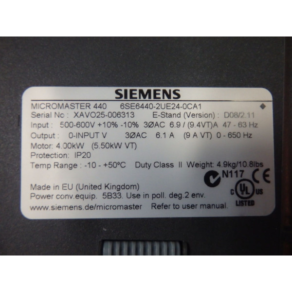 SIEMENS 6SE6440-2UE24-0CA1