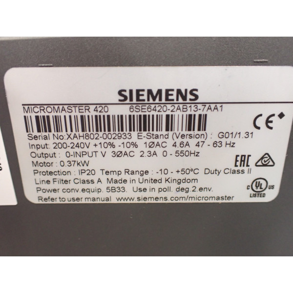 SIEMENS 6SE6420-2AB13-7AA1