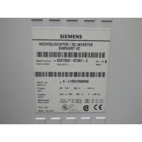 SIEMENS 6SE7023-8TD61