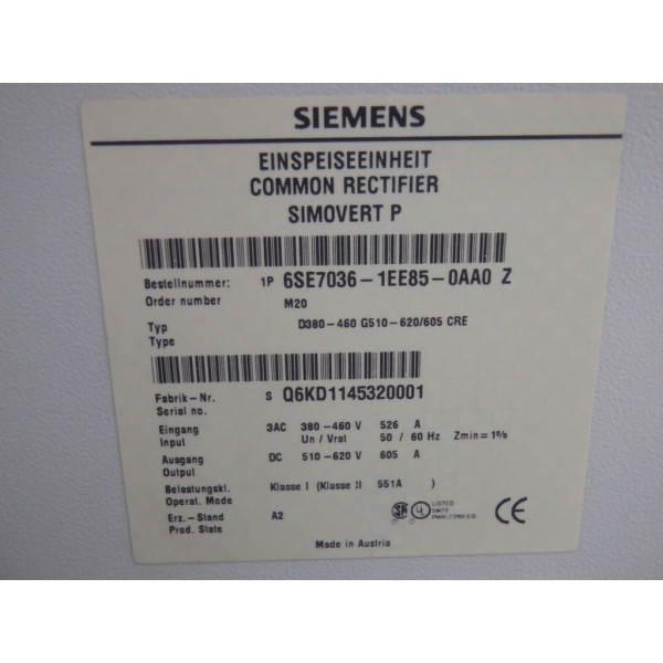 SIEMENS 6SE7036-1EE85-0AA0-Z