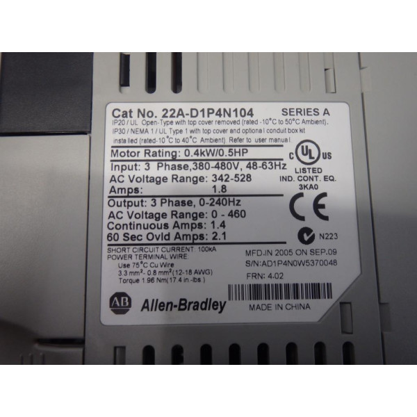 ALLEN-BRADLEY 22A-D1P4N104