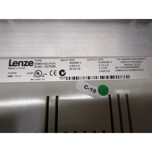 LENZE ESMD152L4TXA000XX1F22