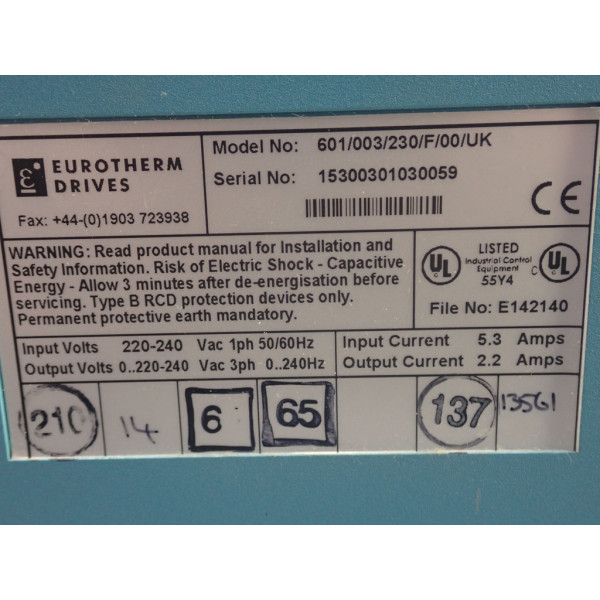 EUROTHERM DRIVES 601/003/230/F/00/UK