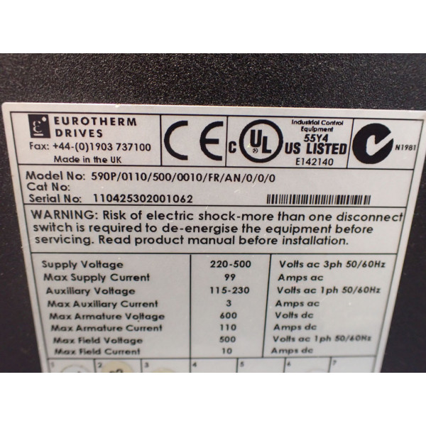 EUROTHERM DRIVES 590P/0110/500/0010/FR/AN/0/0/0