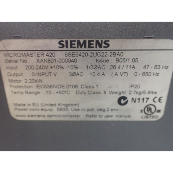 SIEMENS 6SE6420-2UC22-2BA0