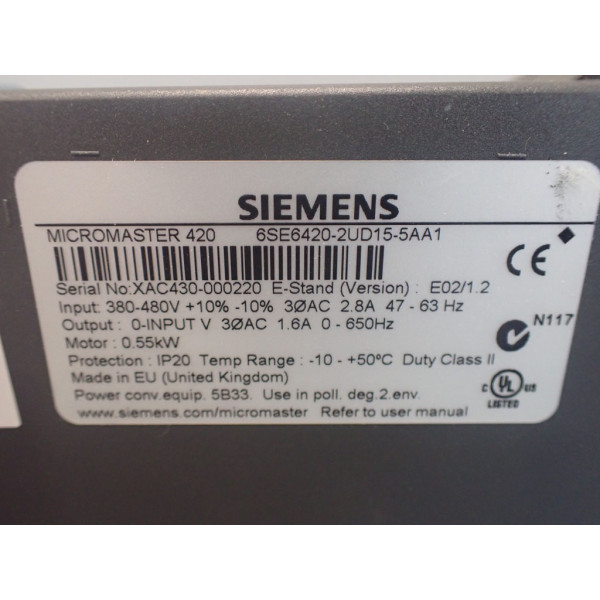 SIEMENS 6SE6420-2UD15-5AA1