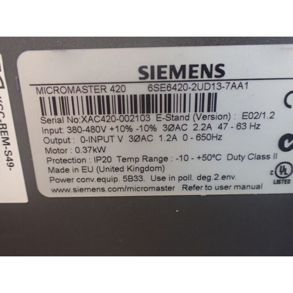 SIEMENS 6SE6420-2UD13-7AA1