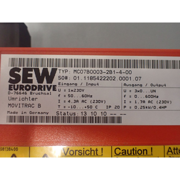 SEW-EURODRIVE MC07B0003-2B1-4-00