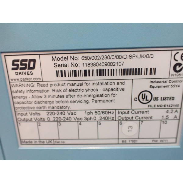 SSD 650/002/230/0/00/DISP/UK/0/0
