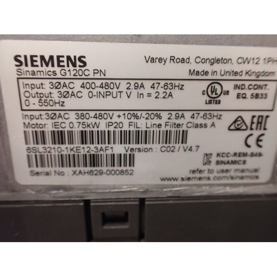 SIEMENS 6SL3210-1KE12-3AF1