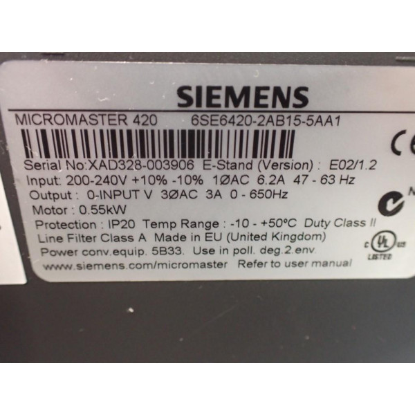 SIEMENS 6SE6420-2AB15-5AA1