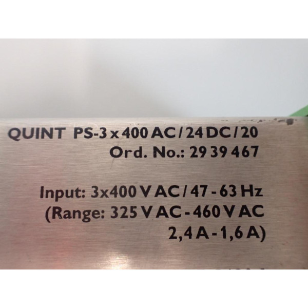 PHOENIX CONTACT QUINTPS-3X400AC/24DC/20