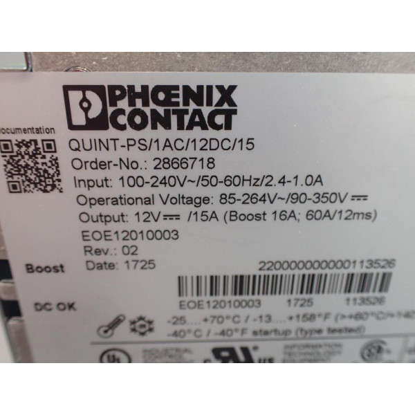 PHOENIX CONTACT QUINT-PS/1AC/12DC/15