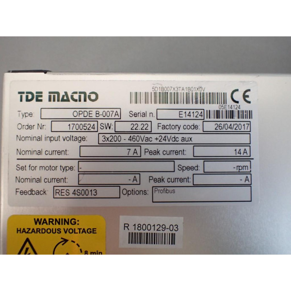 TDE MACNO OPDEB-007A