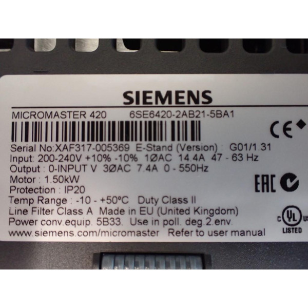 SIEMENS 6SE6420-2AB21-5BA1