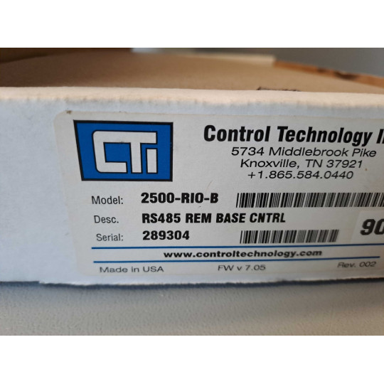 CONTROL TECHNOLOGY INC 901H2500RIOB