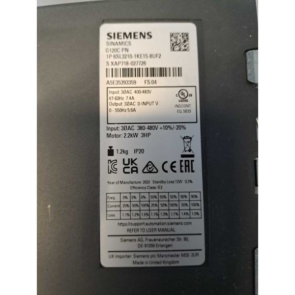 SIEMENS 6SL32101KE158UF2