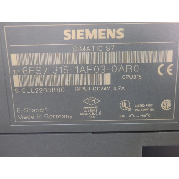 SIEMENS 6ES7315-1AF03-0AB0