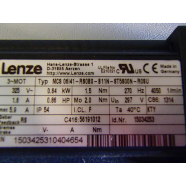LENZE  MCS06I41-RS0B0-B11N-ST5S00N-R0SU