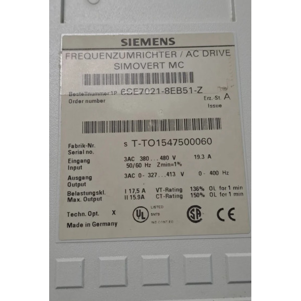 SIEMENS 6SE7021-8EB51