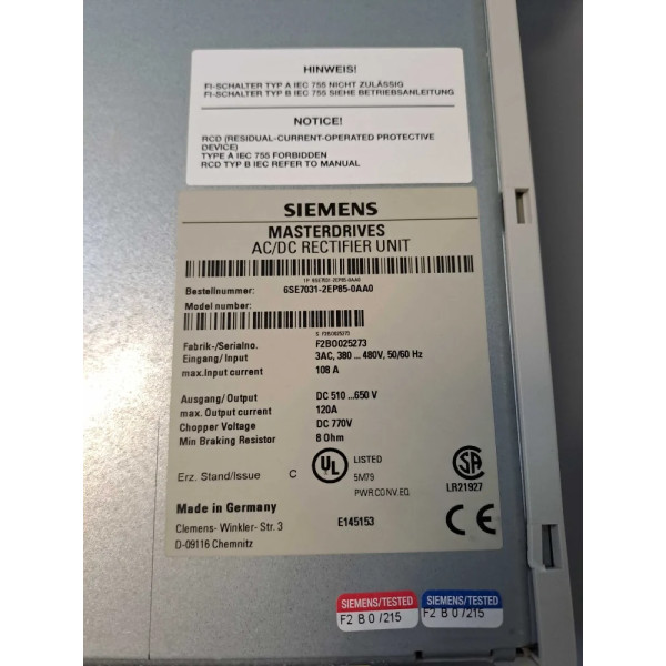 SIEMENS 6SE70312EP850AA0