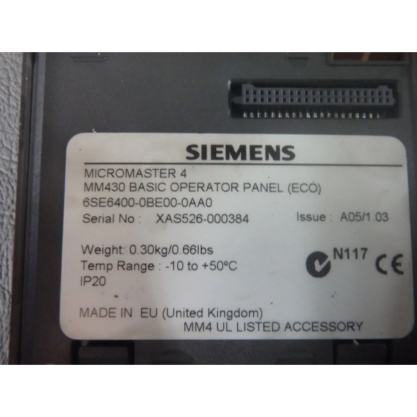 SIEMENS 6SE6400-0BE00-0AA0