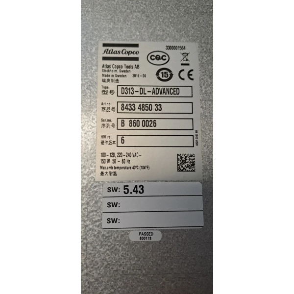 ATLAS COPCO D313-DL-ADVANCED + ETF DL-21-01-I06-T25