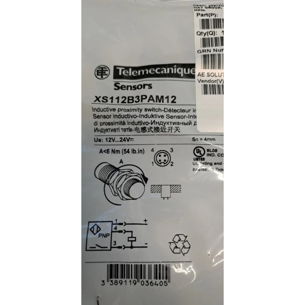 TÉLÉMÉCANIQUE  XS112B3PAM12