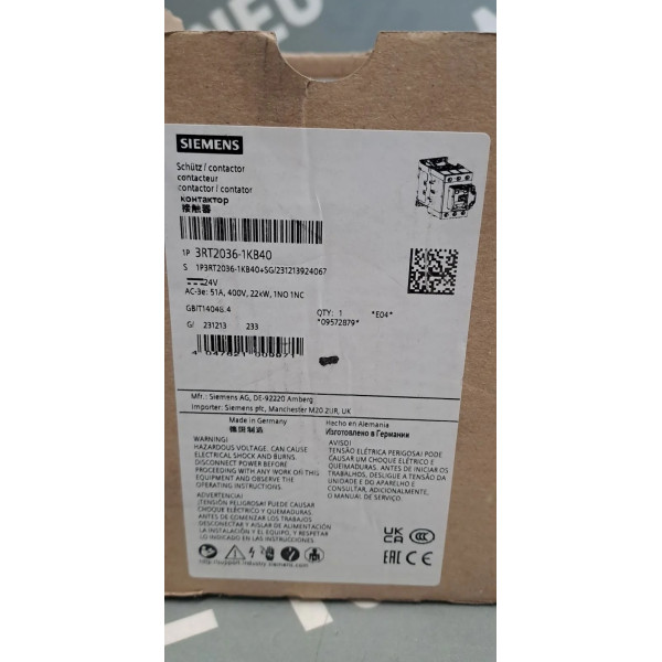 SIEMENS 3RT2036-1KB40