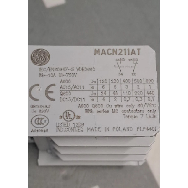 GÉNÉRAL ÉLECTRIQUE  MACN211AT