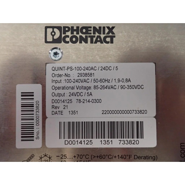 PHOENIX CONTACT  QUINT-PS-100-240AC/24DC/5