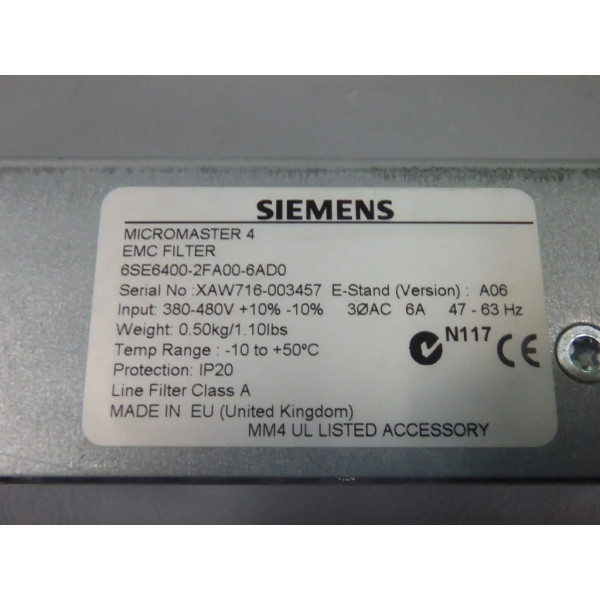 SIEMENS 6SE6400-2FA00-6AD0