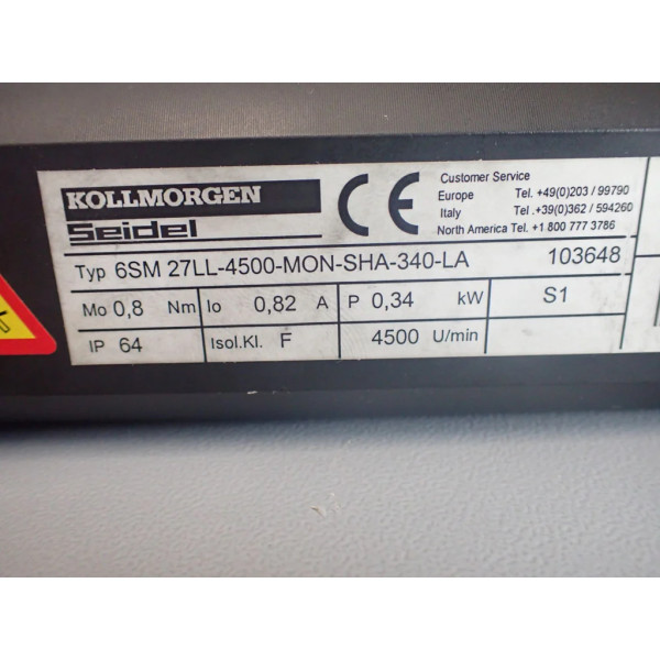 KOLLMORGEN  6SM27LL-4500-MON-SHA-340-LA
