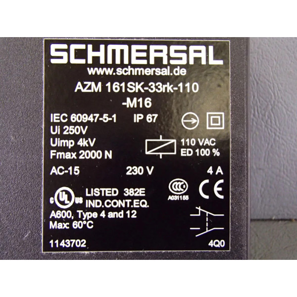 SCHMERSAL  AZM161SK-33RK-110-M16
