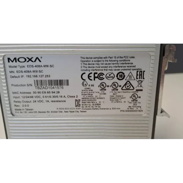 MOXA EDS-408A-MM-SC