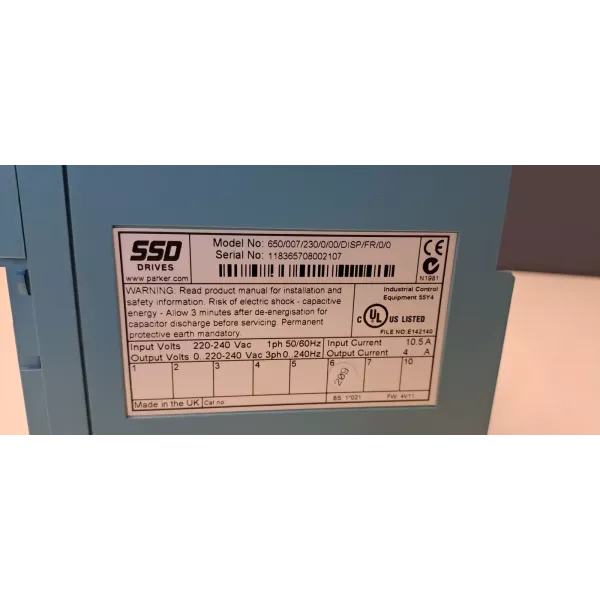PARKER 650/007/230/0/00/DISP/FR/0/0