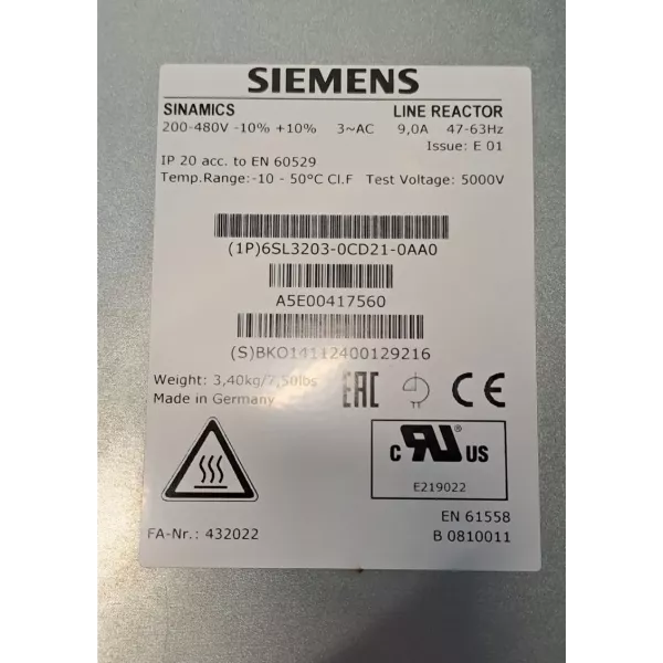 SIEMENS 6SL3203-0CD21-0AA0