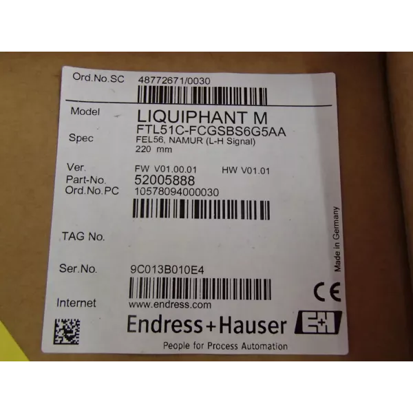 ENDRESS HAUSER  LIQUIPHANTMFTL51C-FCGSBS6G5AA