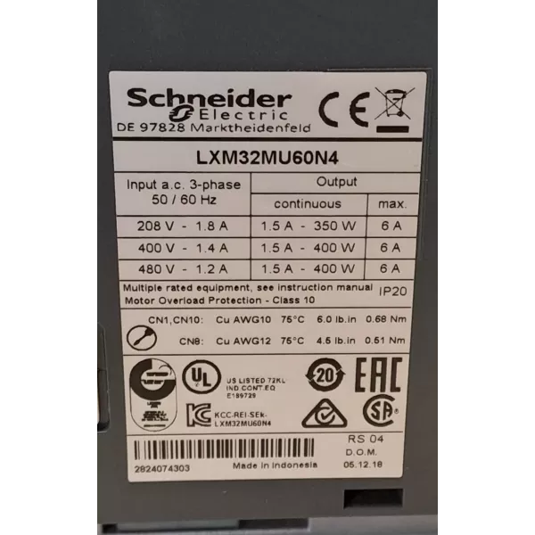 SCHNEIDER  LXM32MU60N4
