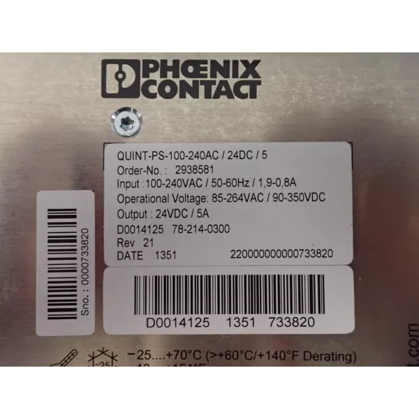 PHOENIX CONTACT  QUINT-PS-100-240AC/24DC/5