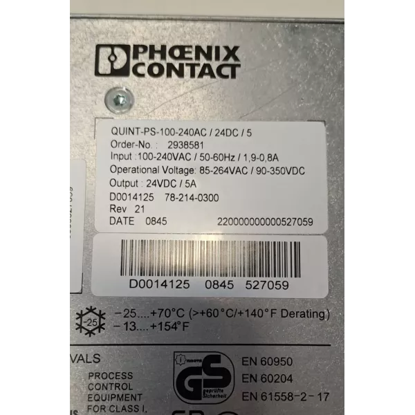 PHOENIX CONTACT  QUINT-PS-100-240AC/24DC/5