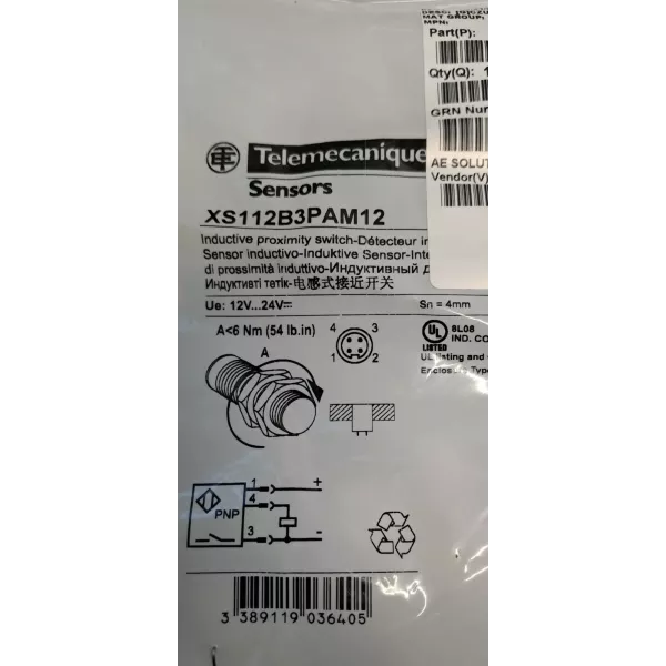TÉLÉMÉCANIQUE  XS112B3PAM12