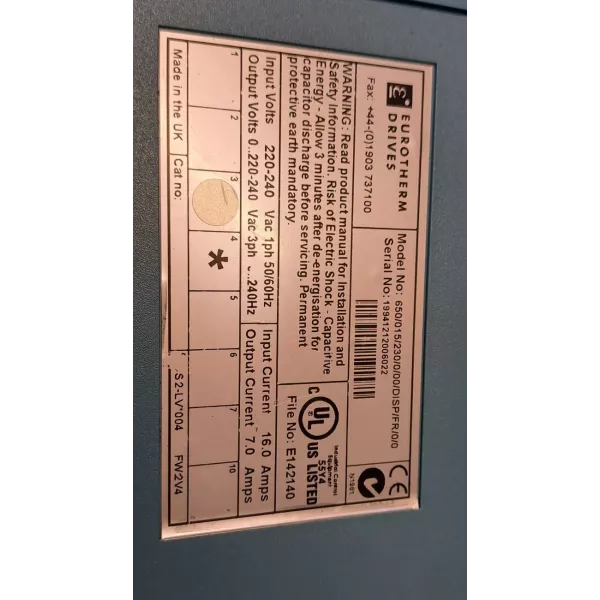 EUROTHERM 650/015/230/0/00/DISP/FR/0/0